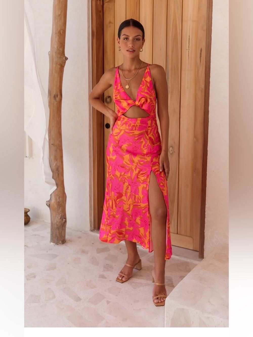Fortunateone Find Your Meaning Floral Maxi Dress (Size Medium